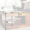 Design Couchtisch GIANT 80cm braun Sheesham Massivholz stone finish mit Ablage