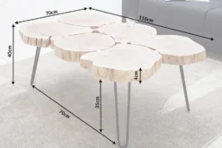 Design Couchtisch GOA 110cm Akazie Baumstamm Scheiben 4cm Tischplatte Massivholz