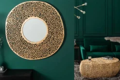 Design Couchtisch LEAF 130cm gold Metall-Aluminium-Legierung handmade