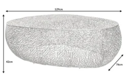Design Couchtisch LEAF 130cm silber Metall-Aluminium-Legierung handmade