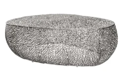 Design Couchtisch LEAF 130cm silber Metall-Aluminium-Legierung handmade