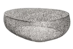 Design Couchtisch LEAF 130cm silber Metall-Aluminium-Legierung handmade