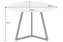 Design Couchtisch MARVELOUS 70cm weiß Marmor Keramik schwarzes Metall