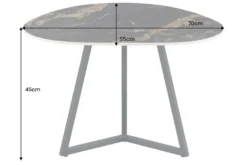 Design Couchtisch MARVELOUS 70cm schwarz gold sand AURORA ORO Keramik Metall