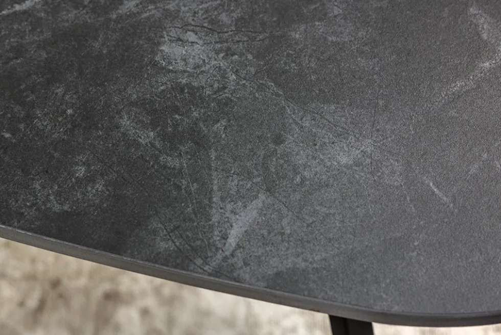 Design Couchtisch MARVELOUS 90cm anthrazit Marmor Keramik schwarzes Metall