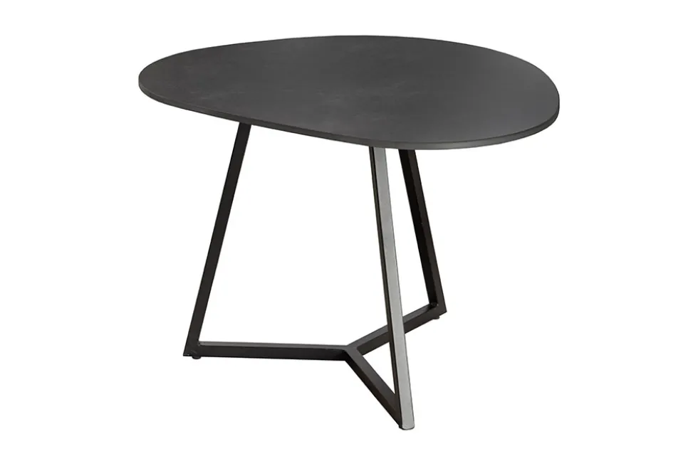 Design Couchtisch MARVELOUS 70cm anthrazit Marmor Keramik schwarzes Metall