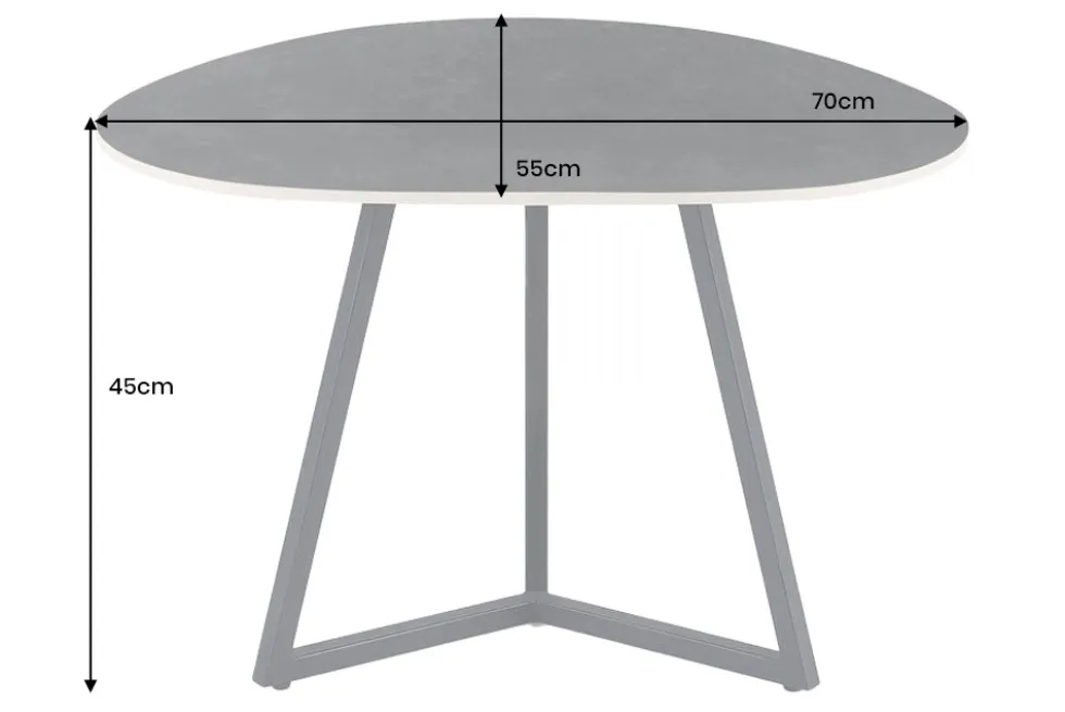 Design Couchtisch MARVELOUS 70cm anthrazit Marmor Keramik schwarzes Metall