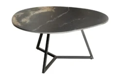 Design Couchtisch MARVELOUS 90cm schwarz gold sand Aurora Oro Keramik Metall
