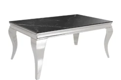 Design Couchtisch MODERN BAROCK 100cm schwarz anthrazit chrom Keramik Marmor