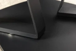 Design Couchtisch MOVEMENT rost Pentagon drehbar Travertin Keramik schwarz Metall