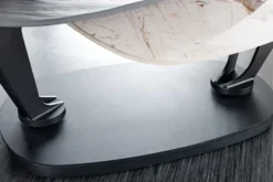 Design Couchtisch MOVEMENT schwarz rund drehbar Pandora Keramik Metallgestell
