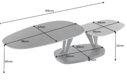 Design Couchtisch MOVEMENT schwarz rund drehbar Pandora Keramik Metallgestell