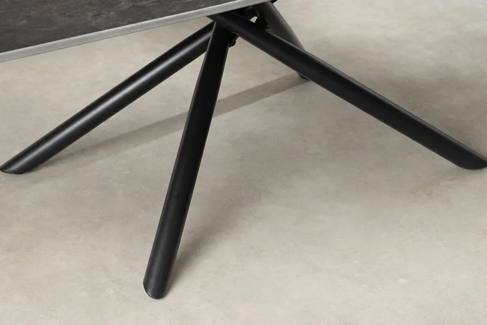 Design Couchtisch OSAKA 110cm anthrazit Keramik schwarz Metall mit Sterngestell
