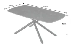 Design Couchtisch OSAKA 110cm anthrazit Keramik schwarz Metall mit Sterngestell