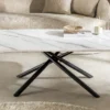 Design Couchtisch OSAKA 110cm weiß Keramik schwarz Sterngestell Metall