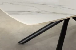 Design Couchtisch OSAKA 110cm weiß Keramik schwarz Sterngestell Metall