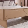 Design Couchtisch SAVOY 120cm grau beige greige Keramik Travertin mit Schublade