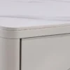 Design Couchtisch SAVOY 120cm kaschmir weiß Keramik Marmor mit Schubladen