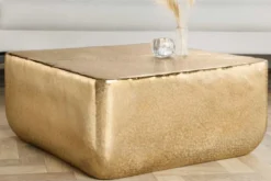 Design Couchtisch UNIT 70cm gold Metall Hammerschlag handmade