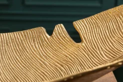 Design Deko Schale GOLD LEAF 65cm gold Blatt Design Metall Handarbeit