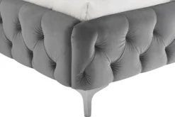 Design Doppelbett MODERN BAROCK 180x200cm grau Samt Chesterfield