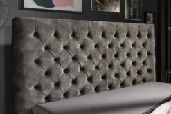 Design Doppelbett PARIS 180x200cm grau Samt Chesterfield