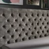 Design Doppelbett PARIS 160x200cm grau Samt Chesterfield Polsterbett
