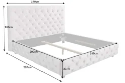 Design Doppelbett PARIS 160x200cm grau Samt Chesterfield Polsterbett