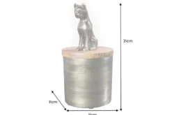 Design Dose PANTHER 20cm gold natur Mangoholz Panther-Figur Metall Dekoration