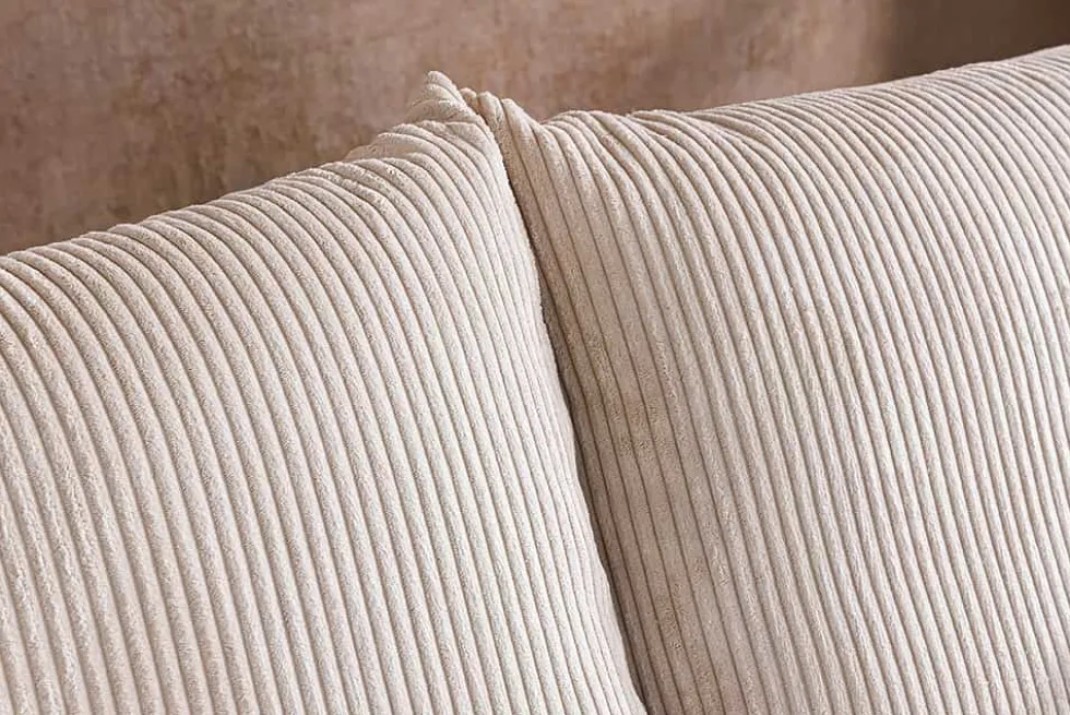Design Ecksofa ATMOSPHERE XL 245cm champagner beige Cord Federkern inkl. Kissen