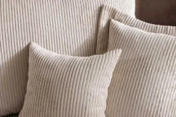 Design Ecksofa ATMOSPHERE XL 245cm champagner beige Cord Federkern inkl. Kissen