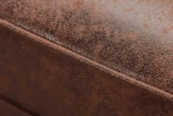 Design Ecksofa CHESTERFIELD 270cm antik braun Microfaser Federkern Ottomane links Vintage
