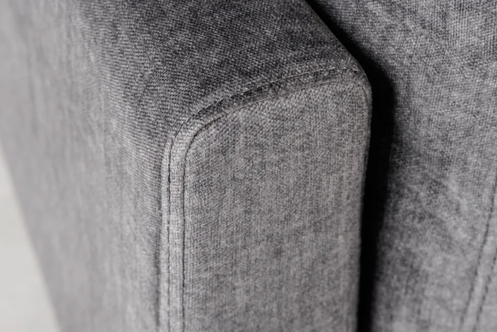 Design Ecksofa MANHATTAN 295cm dunkelgrau Samt Federkern 3-Sitzer Metallfüße