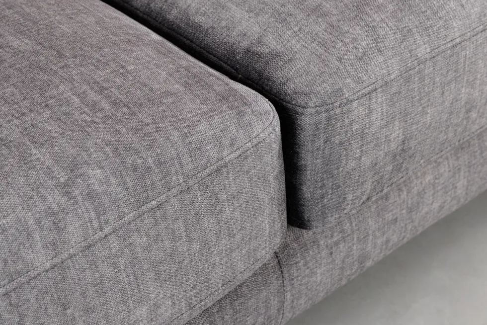 Design Ecksofa MANHATTAN 295cm dunkelgrau Samt Federkern 3-Sitzer Metallfüße