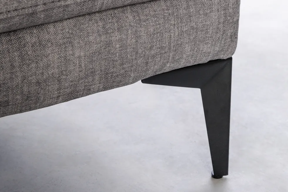 Design Ecksofa MANHATTAN 295cm dunkelgrau Samt Federkern 3-Sitzer Metallfüße