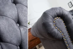Design 3er Sofa CHESTERFIELD 200cm antik grau Federkern 3-Sitzer Loungesofa