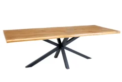 Design Esstisch GALAXIE 200cm natur Eiche Massivholz Sterngestell Baumkante