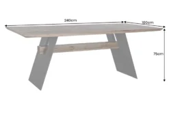 Design Esstisch GRAND OAK 240cm smoke Eiche Massivholz