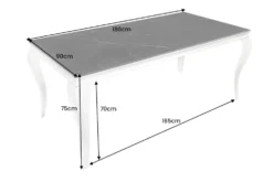 Design Esstisch MODERN BAROCK 180cm schwarz anthrazit chrom Keramik Marmor