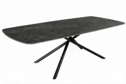 Design Esstisch OSAKA 160cm anthrazit Keramik schwarz Sterngestell Metall