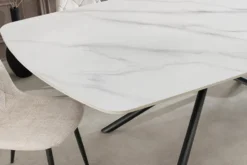Design Esstisch OSAKA 200cm weiß Keramik schwarz Sterngestell Metall