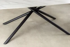 Design Esstisch OSAKA 200cm weiß Keramik schwarz Sterngestell Metall