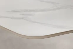 Design Esstisch OSAKA 160cm weiß Keramik schwarz Sterngestell Metall