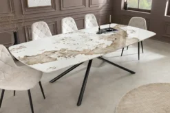 Design Esstisch OSAKA 200cm weiß schwarz Pandora Keramik Sterngestell Metall