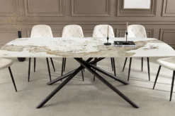 Design Esstisch OSAKA 200cm weiß schwarz Pandora Keramik Sterngestell Metall