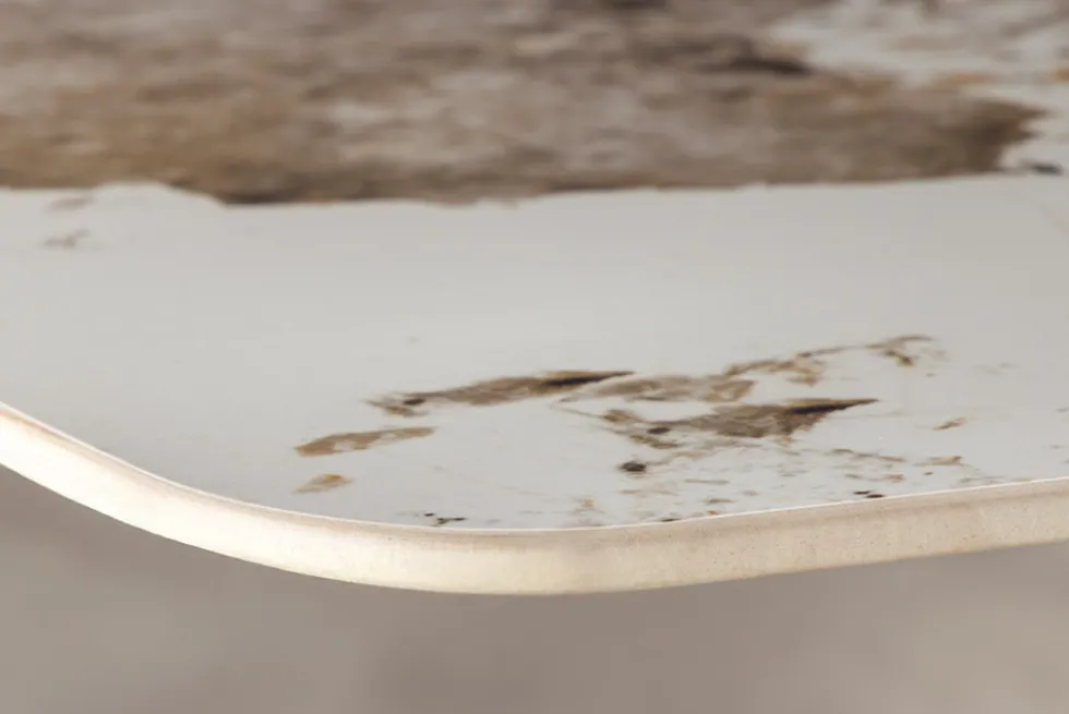 Design Esstisch OSAKA 160cm weiß schwarz Pandora Keramik Sterngestell Metall