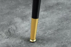 Design Esstisch PARIS 120cm schwarz Eichenholz mit goldenen Fußkappen