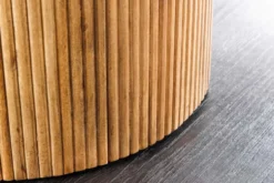 Design Esstisch TRES CHIC 140cm weiß Marmorplatte rund braun Mangoholz