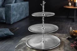 Design Etagere ABSTRACT 50cm silber mit drei Etagen