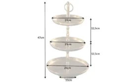 Design Etagere ORIENT 50cm gold im Wild Hammerschlag mit drei Etagen